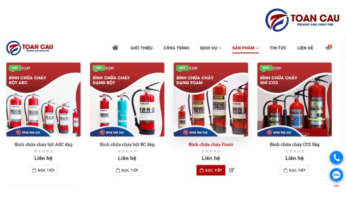 PCCC Toàn Cầu - Nơi cung cấp bình dập lửa uy tín